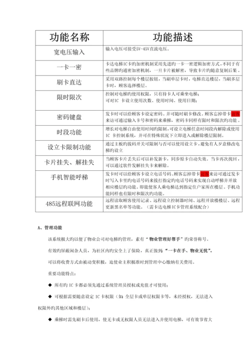 电梯IC卡控制基础系统专题方案.docx