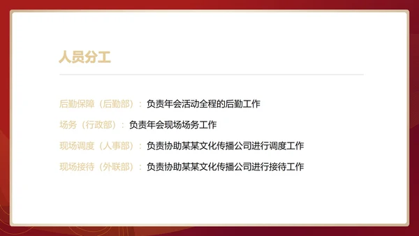 红色中国风行政公司年会企划活动方案PPT模板