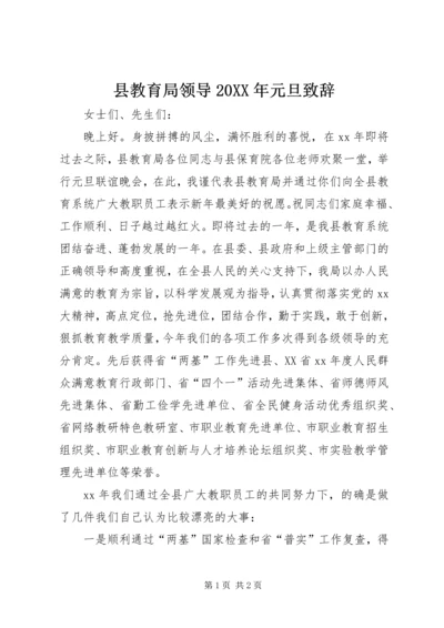 县教育局领导20XX年元旦致辞.docx