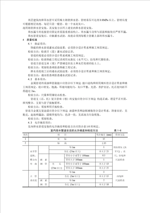 室内铸铁排水管道安装工艺