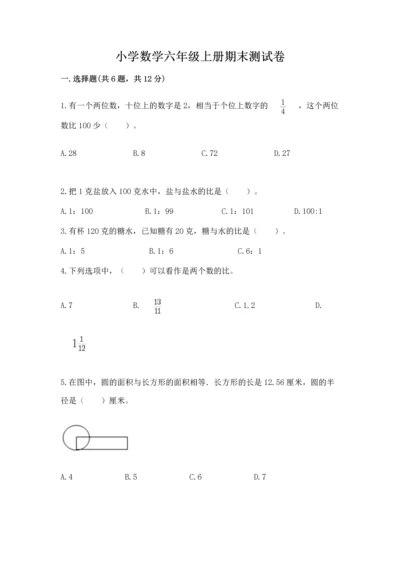 小学数学六年级上册期末测试卷（预热题）word版.docx