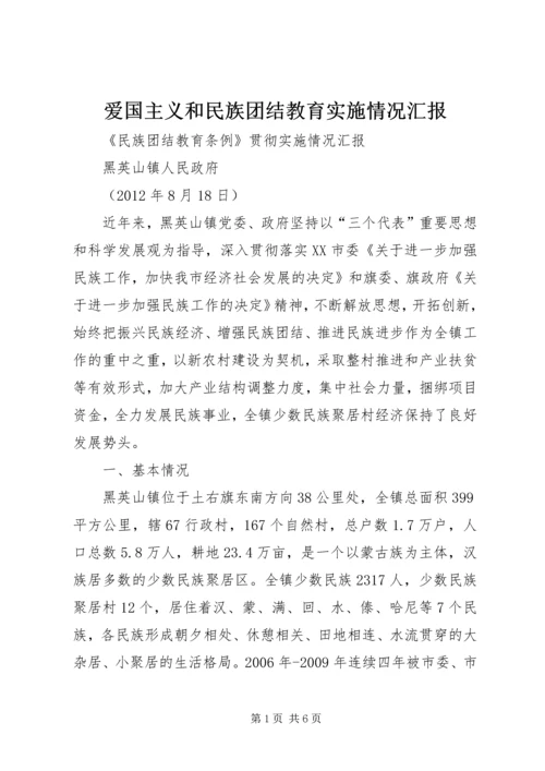 爱国主义和民族团结教育实施情况汇报.docx