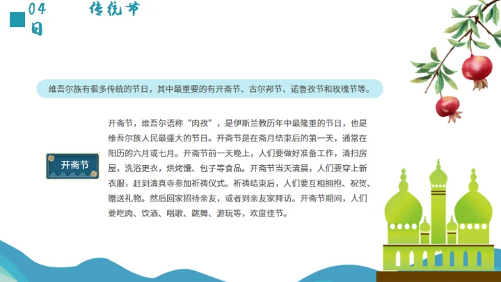 少数民族维吾尔族介绍通用PPT模板