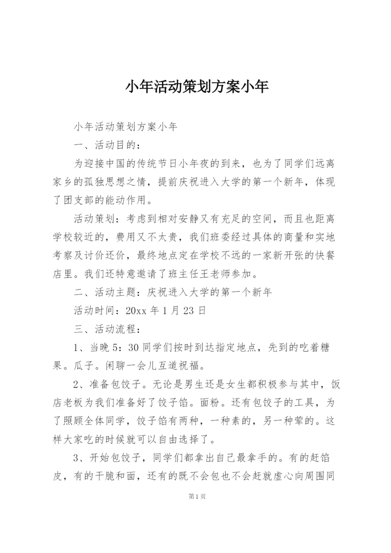 小年活动策划方案小年.docx
