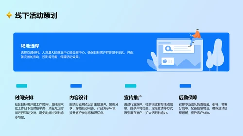 蓝色卡通风通用行业营销路演方案PPT主题