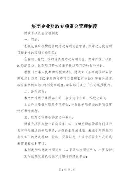 集团企业财政专项资金管理制度.docx