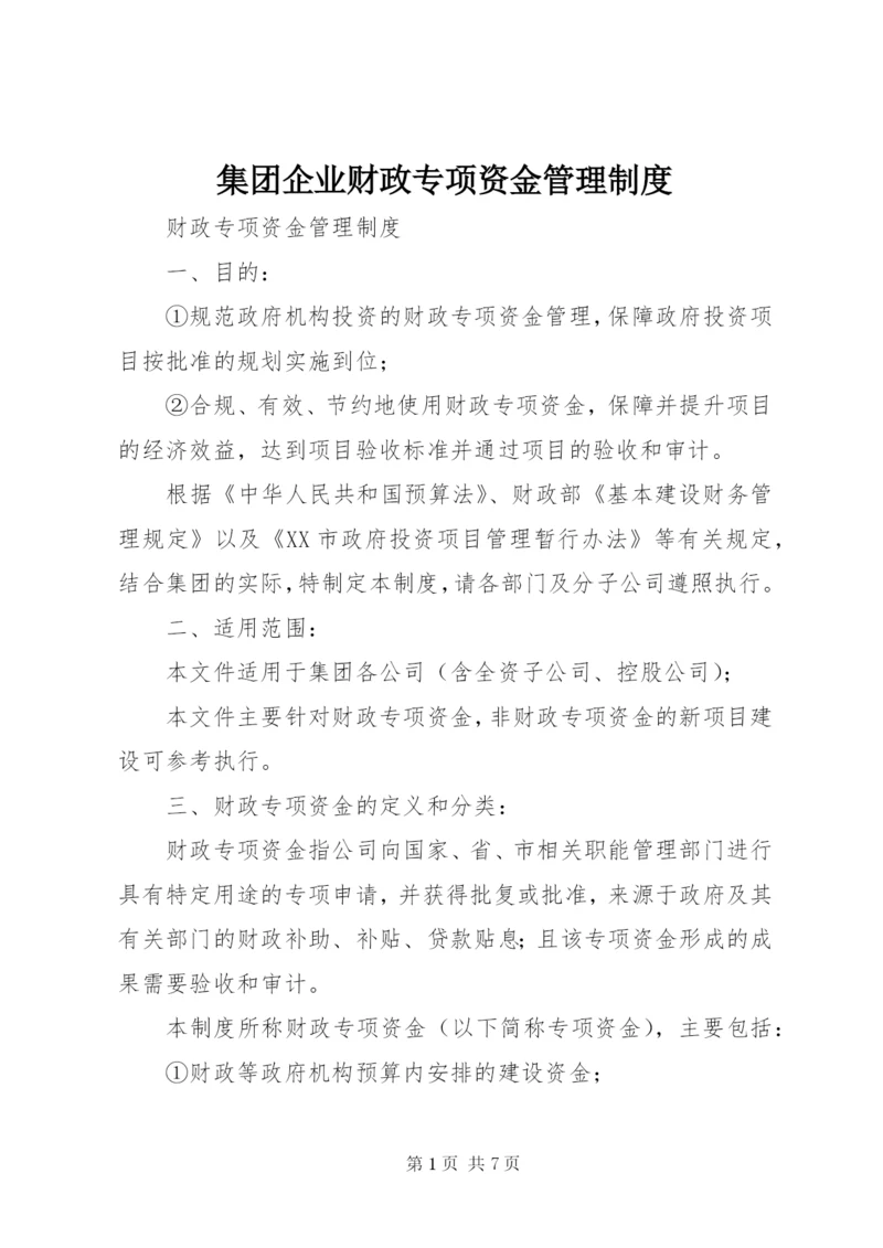 集团企业财政专项资金管理制度.docx