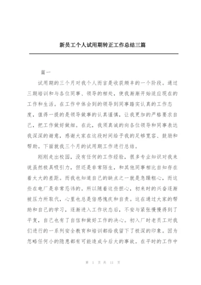 新员工个人试用期转正工作总结三篇.docx