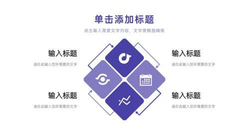 紫色季度工作总结项目汇报通用PPT模板