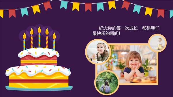 生日祝福相册动画展示PPT模板