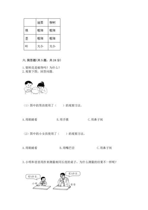 教科版一年级上册科学期末测试卷精品【达标题】.docx