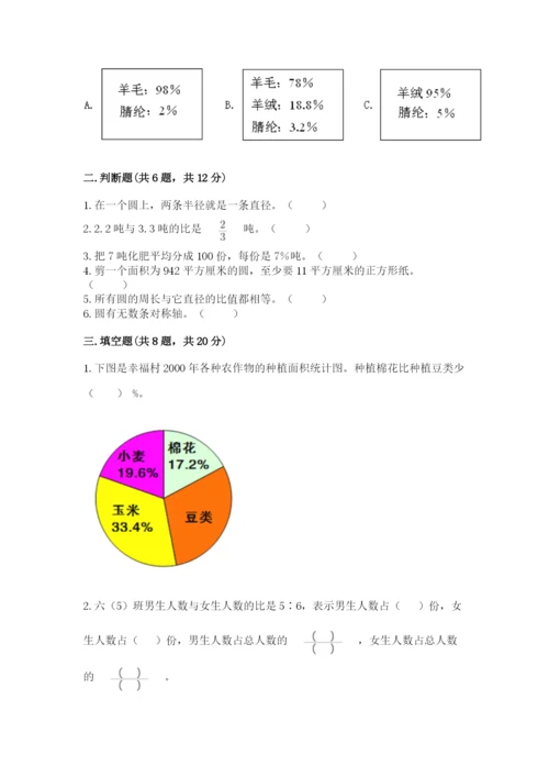 小学数学六年级上册期末测试卷（精选题）word版.docx