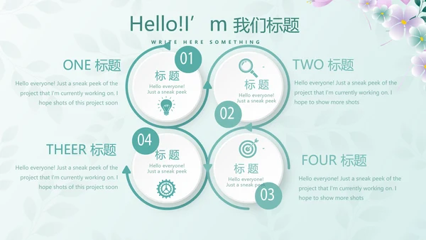 蓝色小清新春季护肤动态PPT