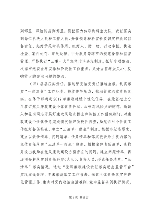 安监局XX年落实党风廉政建设主体责任工作要点.docx