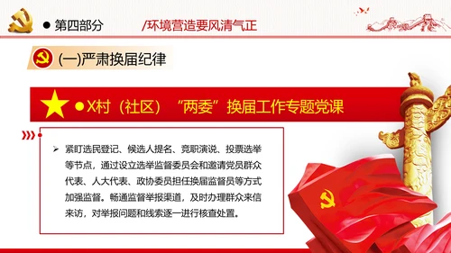 党支部基层组织换届选举工作条例党政党建党课支部团委学习模板