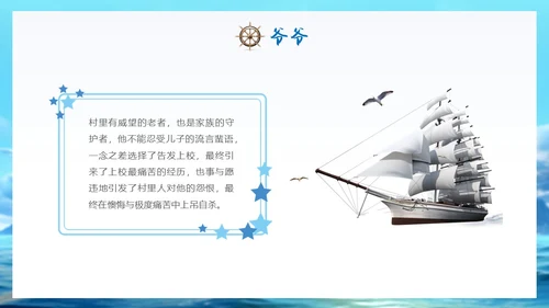 蓝色实拍风大海人生海海读书分享会ppt