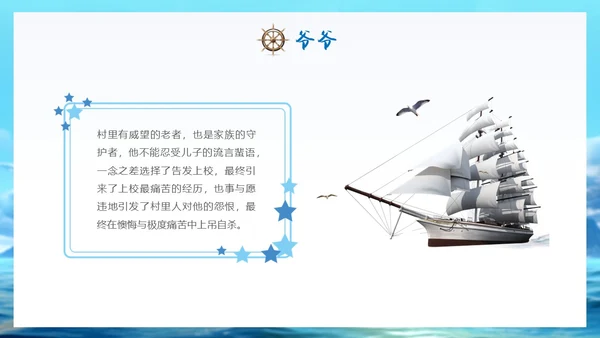 蓝色实拍风大海人生海海读书分享会ppt