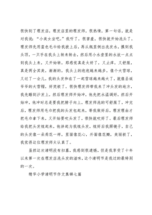 小学清明节作文集锦七篇 2(共6页)