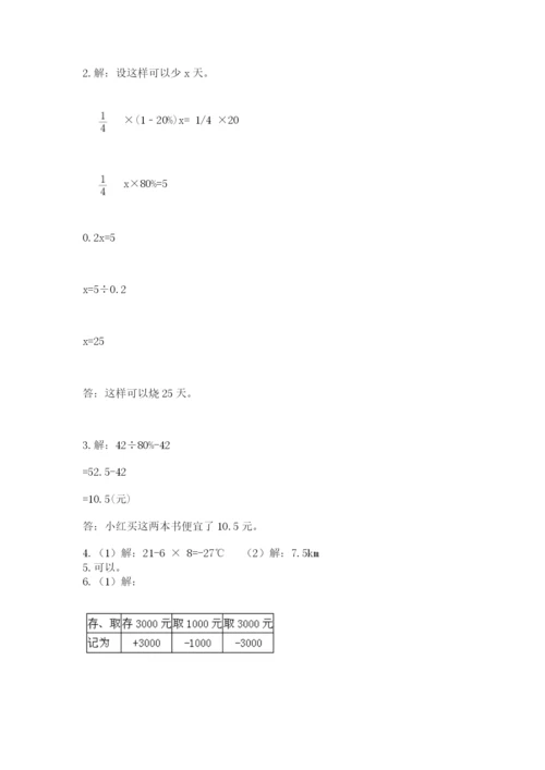 小学六年级数学摸底考试题【满分必刷】.docx