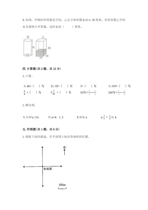 小学六年级下册数学期末卷带答案下载.docx