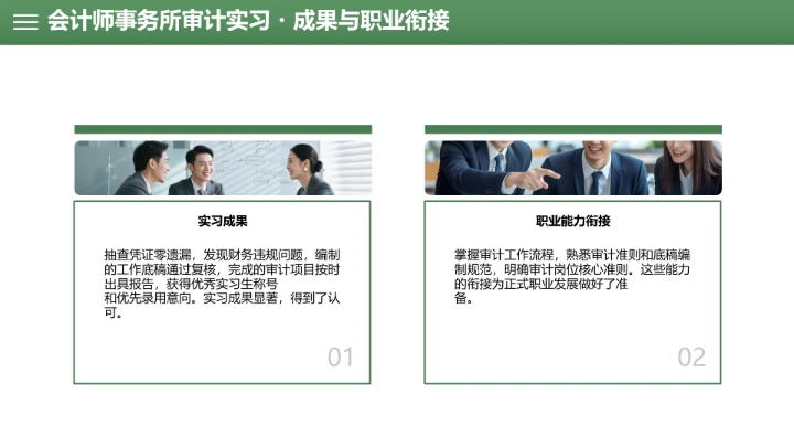 绿色会计学专业大学生职业生涯规划发展展示PPT模版