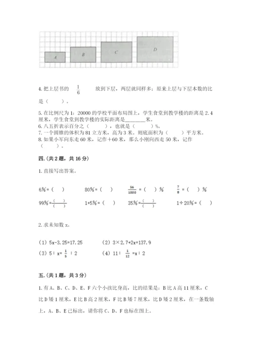 小学六年级数学摸底考试题附答案（达标题）.docx