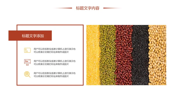 时尚有机生态五谷杂粮粗粮王健康养生PPT模板