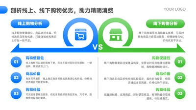 蓝绿色简约风VS对比页