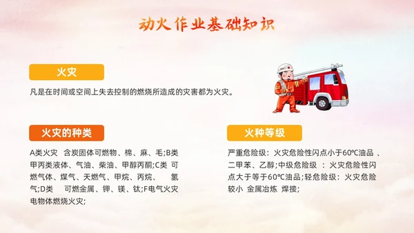 橙色简约动火作业培训PPT模板宣传PPT动态PPT安全生产