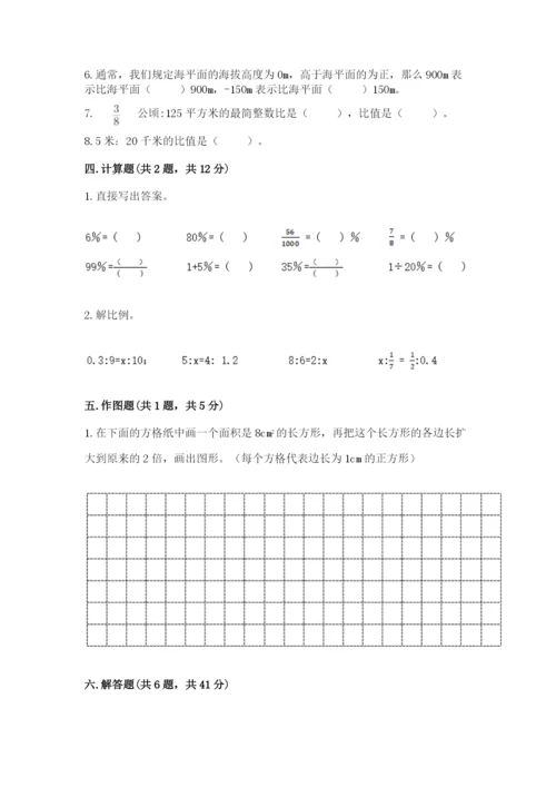 沪教版小学数学六年级下册期末检测试题带答案（轻巧夺冠）.docx