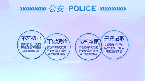蓝色公安警察派出所年终工作总结PPT