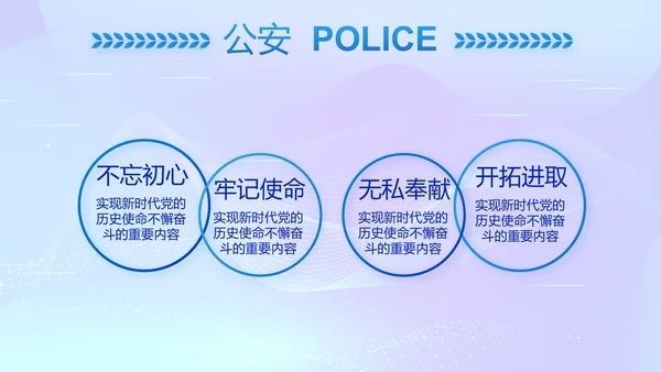 蓝色公安警察派出所年终工作总结PPT