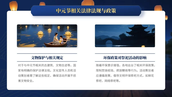 蓝金色中国风中元节文化文化宣传人员与活动策划者的指南PPT模板