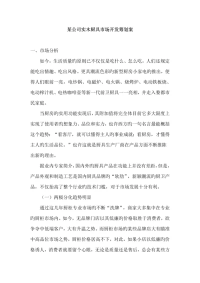 公司实木厨具市场开发专题策划案.docx