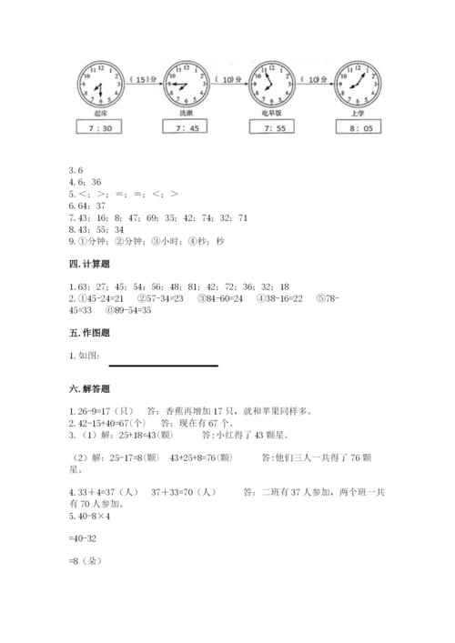 人教版数学二年级上册期末测试卷附答案【达标题】.docx