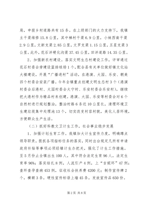 乡镇班子上半年工作要点总结.docx