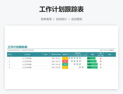 工作计划跟踪表