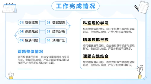 蓝色插画风医学病例汇报分析PPT模板