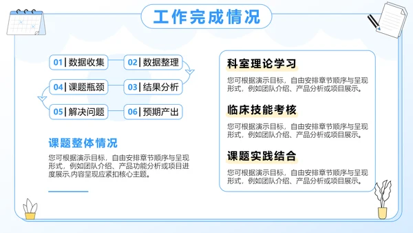 蓝色插画风医学病例汇报分析PPT模板