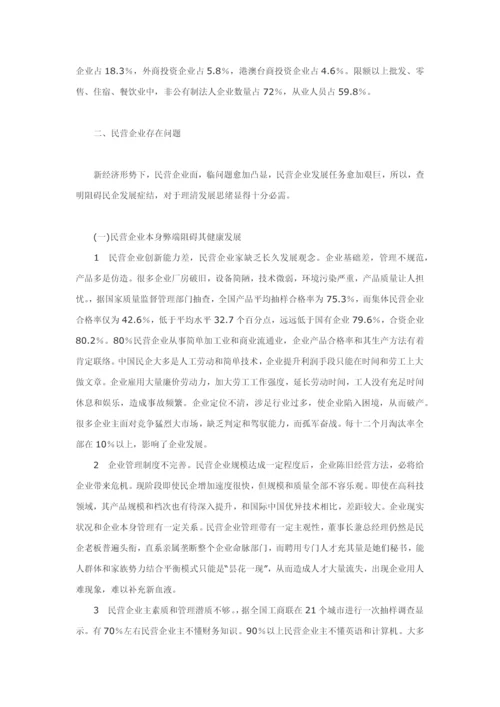 民营企业发展中存在的问题与对策研究应用.docx