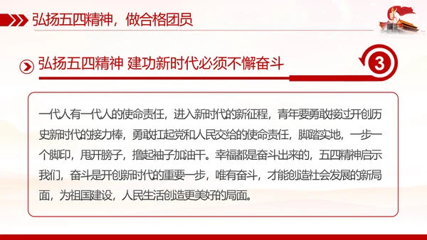 弘扬五四精神做新时代合格团员PPT模板