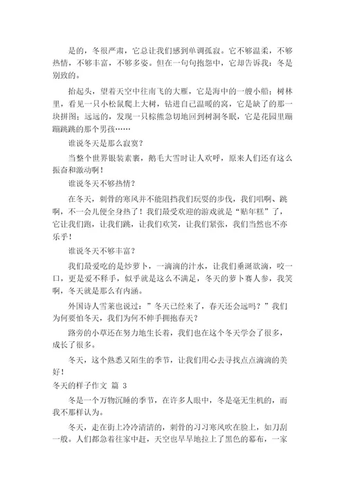 冬天的样子作文