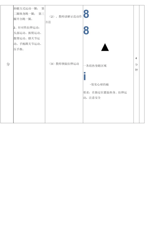 初中体育与健康教育科学八年级(2023年新编)-技术与运用实心球教案.docx