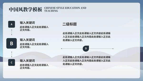 蓝色简约风教育教学PPT模板