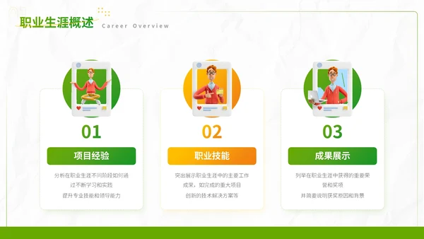 绿色小清新自我介绍PPT模板