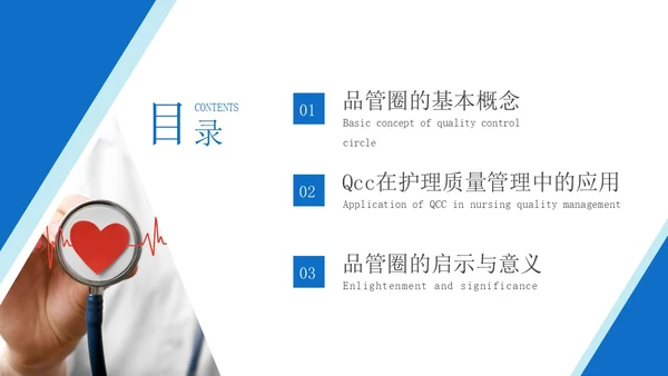 蓝色简约风运用品管圈活动 改进质量管理医护人员培训PPT模板品管圈医疗质量管理品管圈