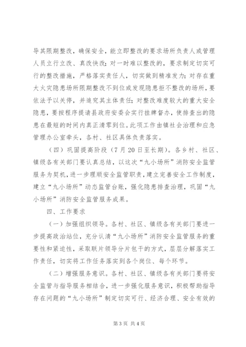 九小场所消防安全监管工作方案.docx