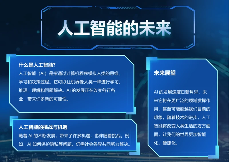 科技风人工智能小报