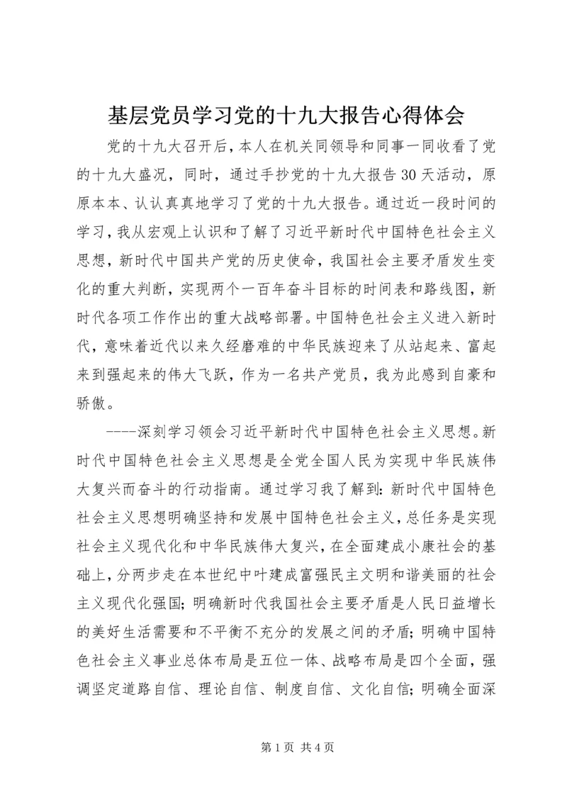 基层党员学习党的十九大报告心得体会 (2).docx