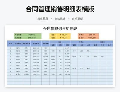 合同管理销售明细表模版